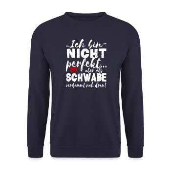 Schwäbisch Schwabe lustig - Unisex Pullover - Navy - Vorne - Alina (178cm) & Michal (187cm)