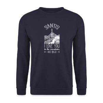 Säntis Berg Alpen Schweiz Geschenk - Unisex Pullover - Navy - Vorne - Alina (178cm) & Michal (187cm)