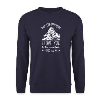 Matterhorn Mountains Randonnée Zermatt Suisse Alpes - Sweat-shirt Unisexe - marine - Devant - Alina (178cm) & Michal (187cm)