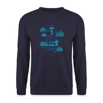 Christian Clothing & God's Love - Unisex Sweatshirt - navy - Front - Alina (178cm) & Michal (187cm)