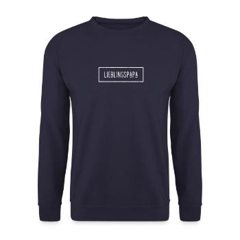 Lieblingspapa - Unisex Pullover - Navy - Vorne - Alina (178cm) & Michal (187cm)
