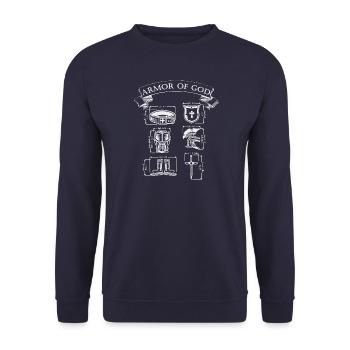 Christian Faith Armor of God Ephesians 6 - Unisex Sweatshirt - navy - Front - Alina (178cm) & Michal (187cm)