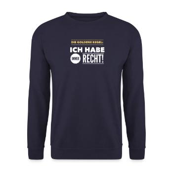 Besserwisser & Lustige Sprüche - Unisex Pullover - Navy - Vorne - Alina (178cm) & Michal (187cm)