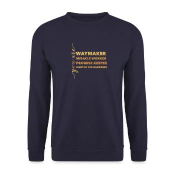 Waymaker et vêtements chrétiens - Sweat-shirt Unisexe - marine - Devant - Alina (178cm) & Michal (187cm)