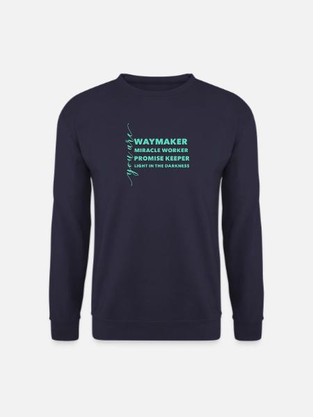 Waymaker Miracle Worker Promise Keeper Light Jesus - Unisex Pullover - Navy
