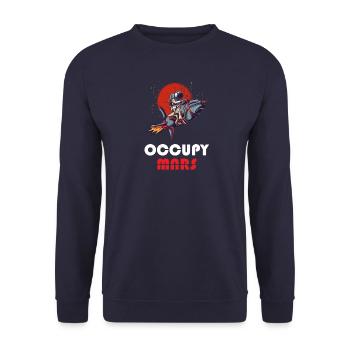 Occupy Mars - Space Exploration Mars - Unisex Sweatshirt - navy - Front - Alina (178cm) & Michal (187cm)