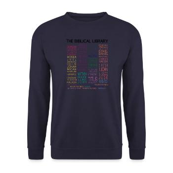 Bibel Design Gottes Wort Jesus Gott Kirche Bibel S - Unisex Pullover - Navy - Vorne - Alina (178cm) & Michal (187cm)