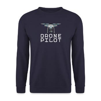 Drone Pilot | Dronen T-shirt - Unisex Pullover - Navy - Vorne - Alina (178cm) & Michal (187cm)