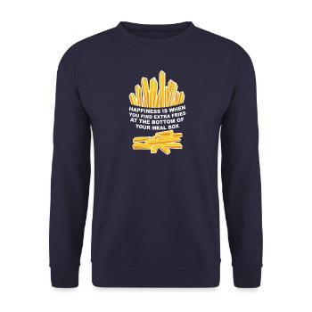 Frites Chance & French Fries Lover - Sweat-shirt Unisexe - marine - Devant - Alina (178cm) & Michal (187cm)
