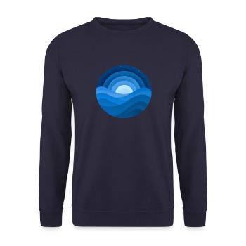 Nacht Meer - Unisex Pullover - Navy - Vorne - Alina (178cm) & Michal (187cm)