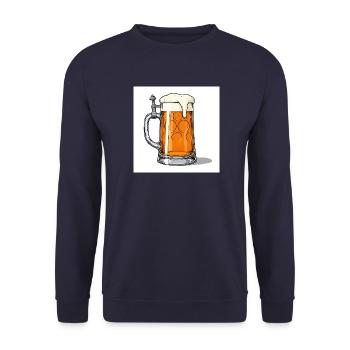 Chope à bière : symbole du brassage allemand - Sweat-shirt Unisexe - marine - Devant - Alina (178cm) & Michal (187cm)