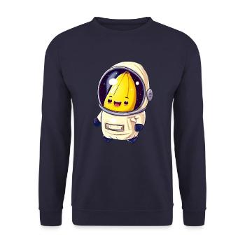 Banana Astronaut Cosmonaut - Unisex Sweatshirt - navy - Front - Alina (178cm) & Michal (187cm)
