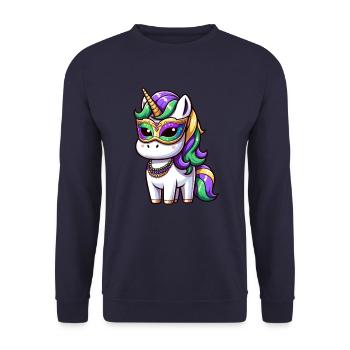 Mardi Gras Masque Carnaval Carnaval - Sweat-shirt Unisexe - marine - Devant - Alina (178cm) & Michal (187cm)