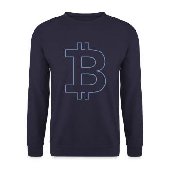 Bitcoin Logo Silhouette Digital Currency - Unisex Sweatshirt - navy - Front - Alina (178cm) & Michal (187cm)