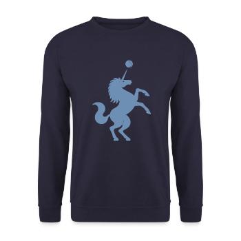 Unicorn Tennis Player Silhouette Minimalist - Unisex Sweatshirt - navy - Front - Alina (178cm) & Michal (187cm)