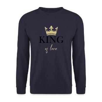 King of love - Unisex Pullover - Navy - Vorne - Alina (178cm) & Michal (187cm)