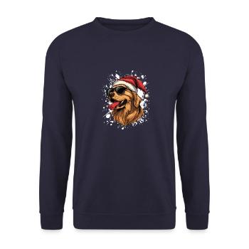 Golden Retriever Chien Noël Drôle Drôle - Sweat-shirt Unisexe - marine - Devant - Alina (178cm) & Michal (187cm)
