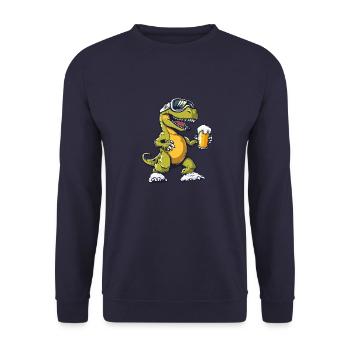 Dinosaur T-Rex Bière Après-Ski - Sweat-shirt Unisexe - marine - Devant - Alina (178cm) & Michal (187cm)