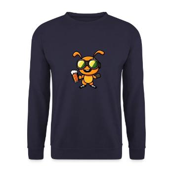Fourmi après-ski bière bande dessinée - Sweat-shirt Unisexe - marine - Devant - Alina (178cm) & Michal (187cm)