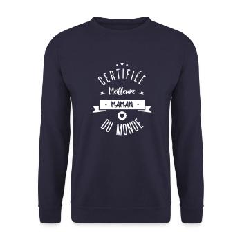 MEILLEURE MAMAN - Sweat-shirt Unisexe - marine - Devant - Alina (178cm) & Michal (187cm)