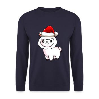 Alpaga Comic Noël - Sweat-shirt Unisexe - marine - Devant - Alina (178cm) & Michal (187cm)