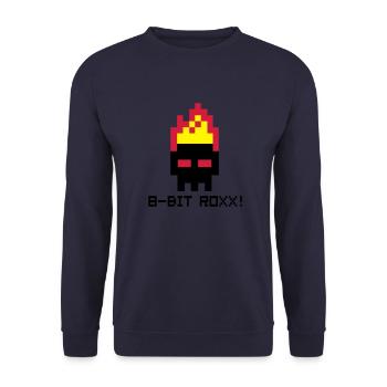 8bit Roxx! - Unisex Pullover - Navy - Vorne - Alina (178cm) & Michal (187cm)