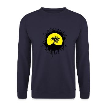 palmier et soleil - Sweat-shirt Unisexe - marine - Devant - Alina (178cm) & Michal (187cm)
