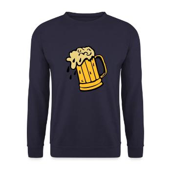 Bier Bier verre22032 - Unisex Pullover - Navy - Vorne - Alina (178cm) & Michal (187cm)