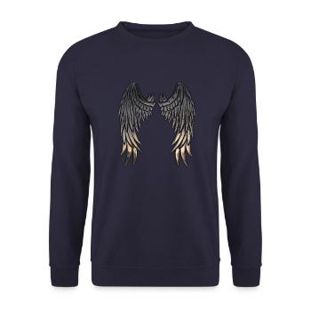 Angel raven wings - Unisex Sweatshirt - navy - Front - Alina (178cm) & Michal (187cm)