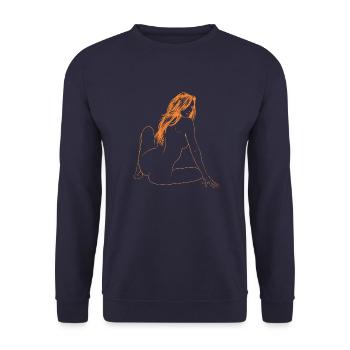 Femme nue - Sweat-shirt Unisexe - marine - Devant - Alina (178cm) & Michal (187cm)
