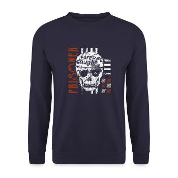 Totenkopf Biker Prisoner T-Shirt - Unisex Pullover - Navy - Vorne - Alina (178cm) & Michal (187cm)