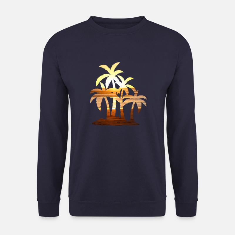 Sonnenuntergang Palmen Sommer - Unisex Pullover - Navy