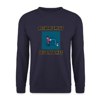 Rechargement des batteries occasion spéciale - Sweat-shirt Unisexe - marine - Devant - Alina (178cm) & Michal (187cm)