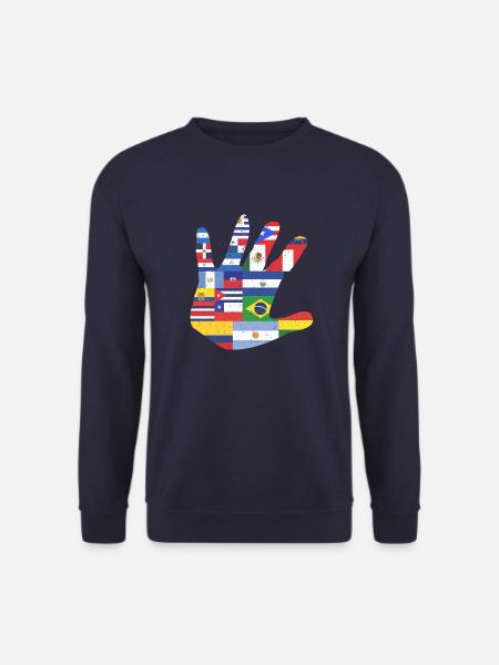 Lateinamerika Südamerika Hand Fahne Geschenk Latin - Unisex Pullover - Navy