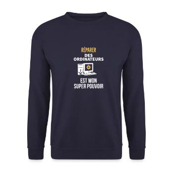 Réparer des ordinateurs - Sweat-shirt Unisexe - marine - Devant - Alina (178cm) & Michal (187cm)