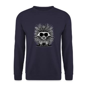 Stachelschwein Sonnenbrille süß Tiere Tier Natur 6 - Unisex Pullover - Navy - Vorne - Alina (178cm) & Michal (187cm)