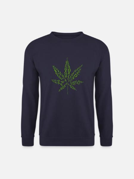 Buchstaben/ Wörter Hanfblatt - Unisex Pullover - Navy