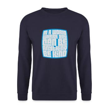 you can be kind - Unisex Pullover - Navy - Vorne - Alina (178cm) & Michal (187cm)