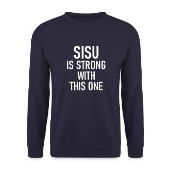 Sisu est fort avec celui-ci - Finlande - Finlande - Sweat-shirt Unisexe - marine - Devant - Alina (178cm) & Michal (187cm)