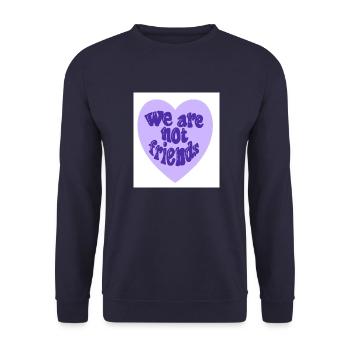 we are Not friends - Unisex Pullover - Navy - Vorne - Alina (178cm) & Michal (187cm)