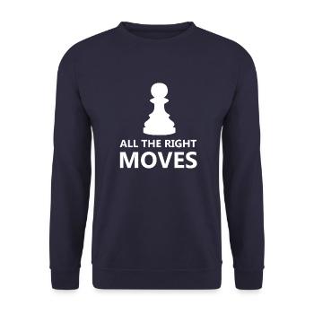 boardgame chess backgammon game night - Unisex Pullover - Navy - Vorne - Alina (178cm) & Michal (187cm)