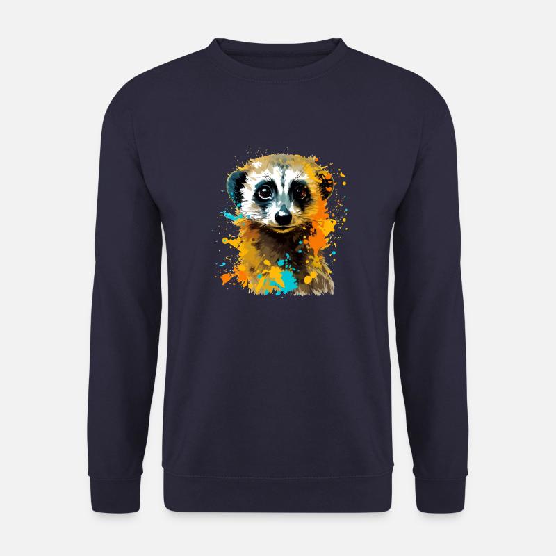 Süßes Erdmännchen Im Vintage Style. Tierliebhaber - Unisex Pullover - Navy