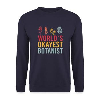 Botany Botanical Botanik Vintage Blumen Pflanzen - Unisex Pullover - Navy - Vorne - Alina (178cm) & Michal (187cm)