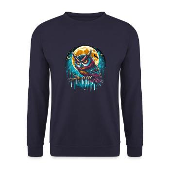 Chouette dans la nuit - Sweat-shirt Unisexe - marine - Devant - Alina (178cm) & Michal (187cm)