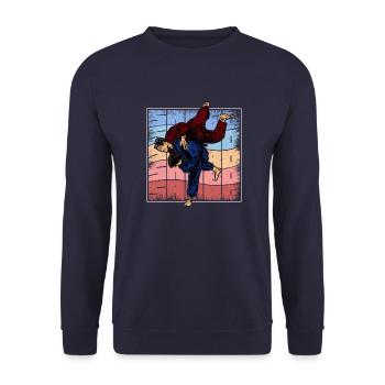 Sambo Soviet Union USSR Russia Sports - Unisex Sweatshirt - navy - Front - Alina (178cm) & Michal (187cm)