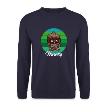 Barong Balinesische Mythologie Indonesien - Unisex Pullover - Navy - Vorne - Alina (178cm) & Michal (187cm)