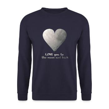 Love you to the moon - Unisex Pullover - Navy - Vorne - Alina (178cm) & Michal (187cm)