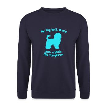 Shitzu baby blue - Unisex Pullover - Navy - Vorne - Alina (178cm) & Michal (187cm)