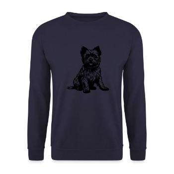 Yorkshire Terrier Hund Symbol - Unisex Pullover - Navy - Vorne - Alina (178cm) & Michal (187cm)
