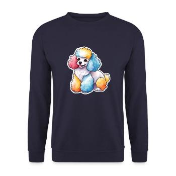 Pudel Wasserfarben - Unisex Pullover - Navy - Vorne - Alina (178cm) & Michal (187cm)